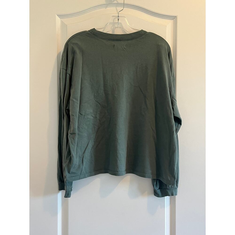Madewell Crewneck Long-sleeve Cotton Tee in Sage Green - Picture 4 of 7